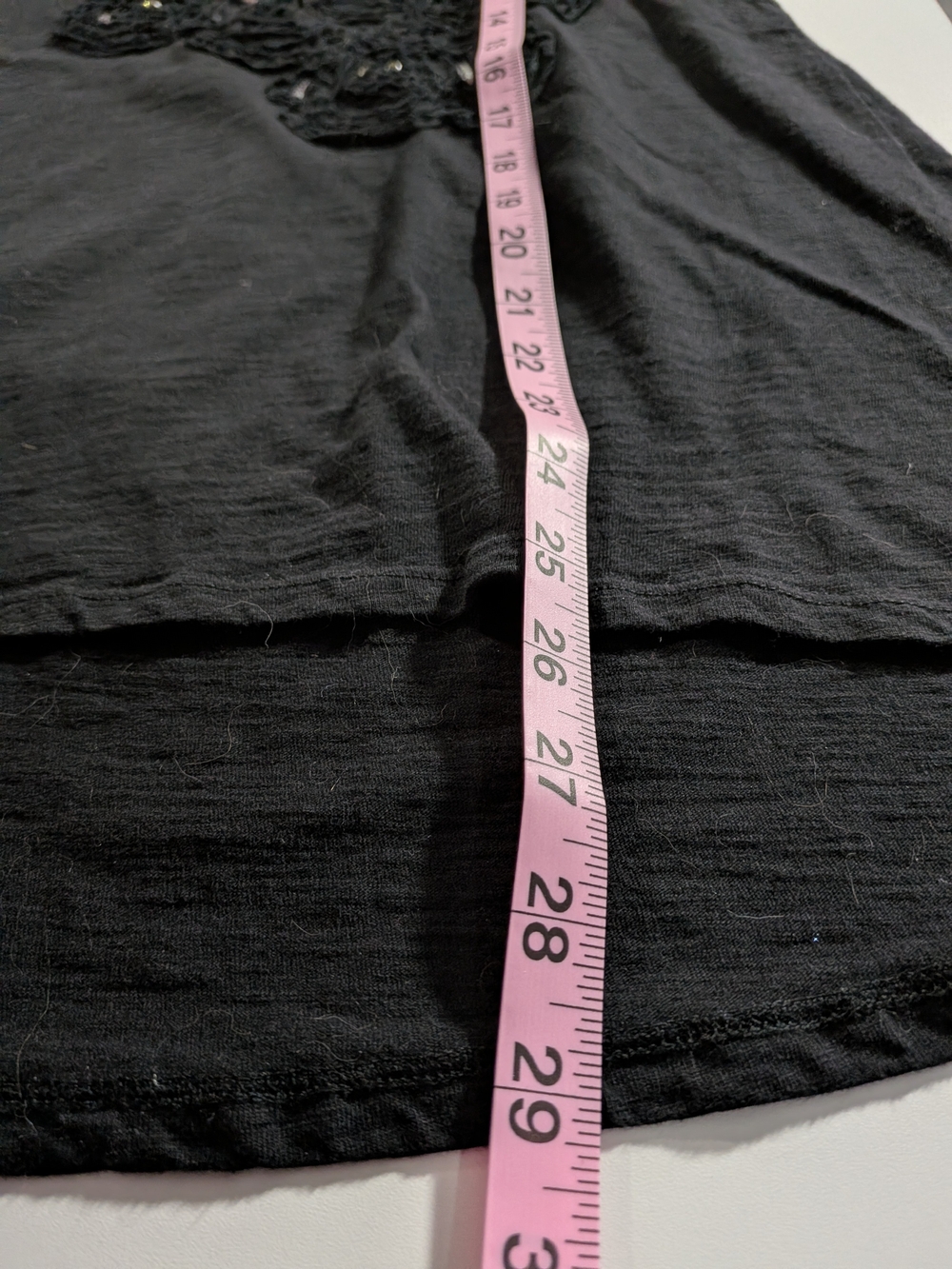 Style & Co Black Floral Appliqué Scoop-Neck Tee - Picture 5 of 5